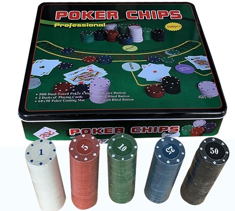 Bộ 500 Chip Poker Texas Hold'em