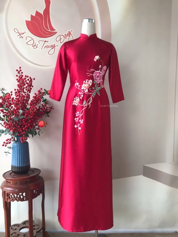 Áo dài mẹ chất vải lụa Ruby cao cấp thêu vi tính / Áo dài Trung Đồng