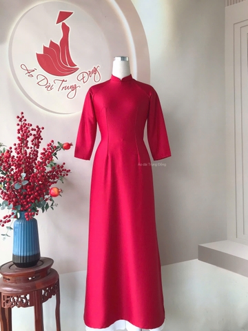 Áo dài trơn chất vải lụa Ánh sao Thái Tuấn cao cấp/ Áo dài Trung Đồng