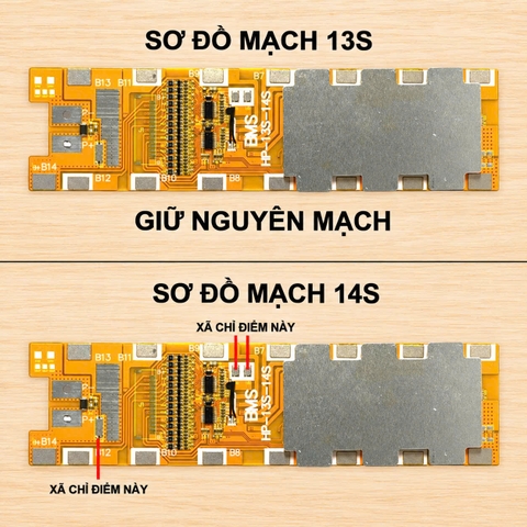 Mạch 13S 14S 30A 48V (54.6V-58.8V) bảo vệ pin 18650 Li-ion 3.7V