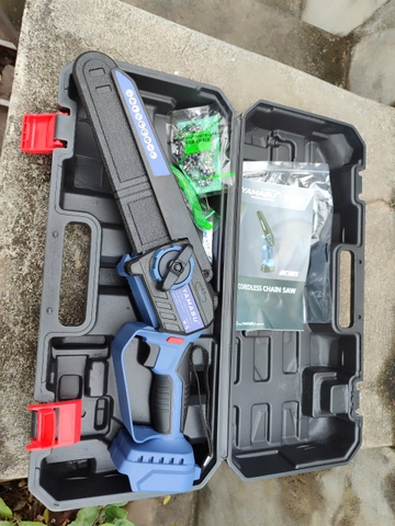 Thân Máy Cưa Xích Pin 8 Inch YMS-MCX8 (Chân Pin Phổ Thông Makita M21) - Động Cơ Không Chổi Than Brushless - Tặng 2 Xích