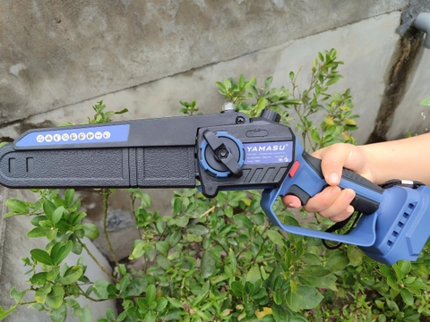 Thân Máy Cưa Xích Pin 8 Inch YMS-MCX8 (Chân Pin Phổ Thông Makita M21) - Động Cơ Không Chổi Than Brushless - Tặng 2 Xích