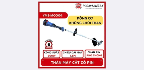 Thân máy cắt cỏ YAMASU YMS 21V chân phổ thông, công suất 800W, động cơ không chổi than