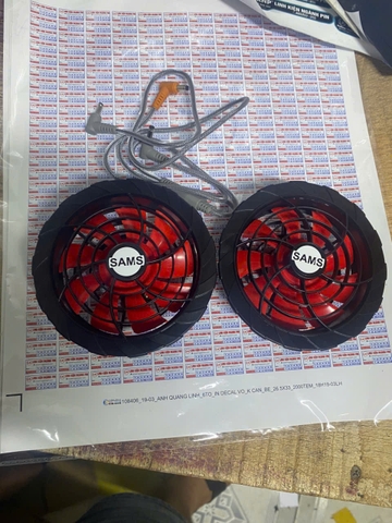 Quạt Áo Điều Hòa 12V SAMS Gió Mạnh – Kèm Cáp Dù, Bền