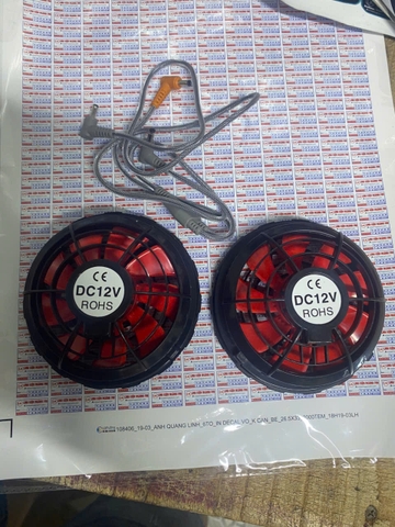 Quạt Áo Điều Hòa 12V SAMS Gió Mạnh – Kèm Cáp Dù, Bền