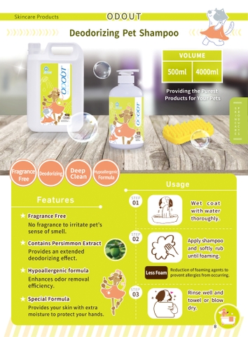 Dầu tắm gội khử mùi cho Chó&Mèo/ Deodorizing Pet Shampoo 500ML