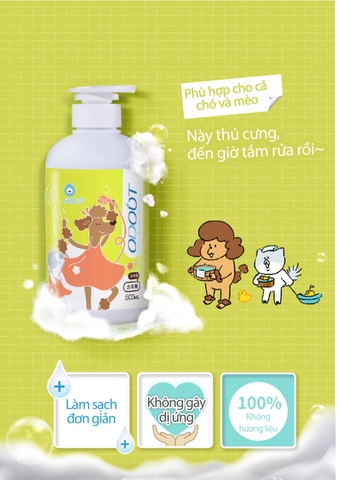 Dầu tắm gội khử mùi cho Chó&Mèo/ Deodorizing Pet Shampoo 500ML