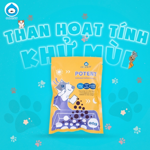 Than Hoạt Tính khử mùi cát mèo Odout 80g - Potent Activated Carbon Granules