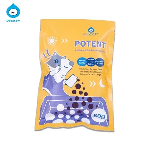 Than Hoạt Tính khử mùi cát mèo Odout 80g - Potent Activated Carbon Granules
