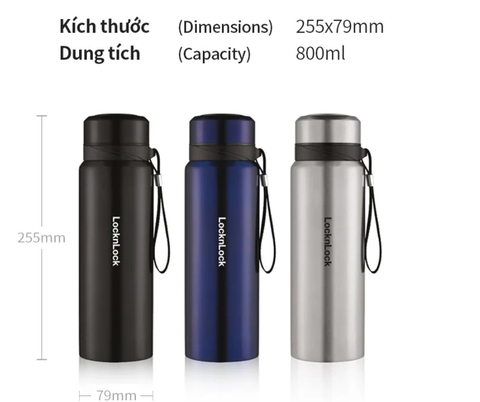LHC6180 - Bình giữ nhiệt Lock&Lock Vacuum Bottle 800ml bằng thép không gỉ