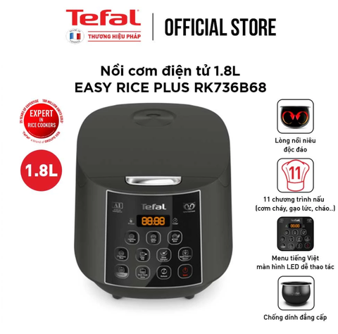 Nồi cơm điện tử Tefal EasyRice Max RK737868 1.8L