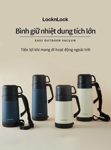 Bình Giữ Nhiệt To 1.8L LocknLock Nắp Cốc , Phích Có Dây Quai LHC1485