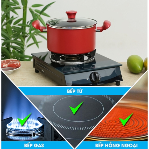 Nồi nhôm chống dính nắp kính 22 cm Tefal So Chef G1354595