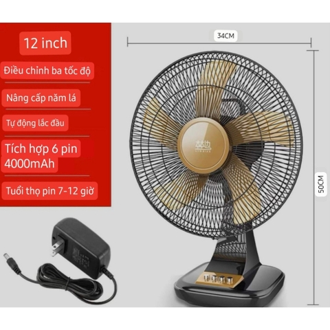 [Hàng sẵn - Fullbox] Quạt tích điện, sạc đầy dùng 7-12 tiếng