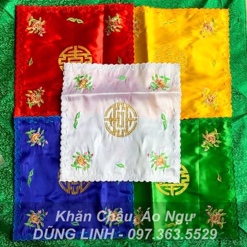 Khăn tay dâng trà hầu đồng, phụ kiện hầu, khăn chầu áo ngự