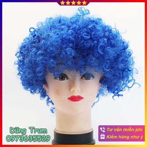 Tóc chú hề màu xanh dương, tóc hóa trang chú hề hài hước