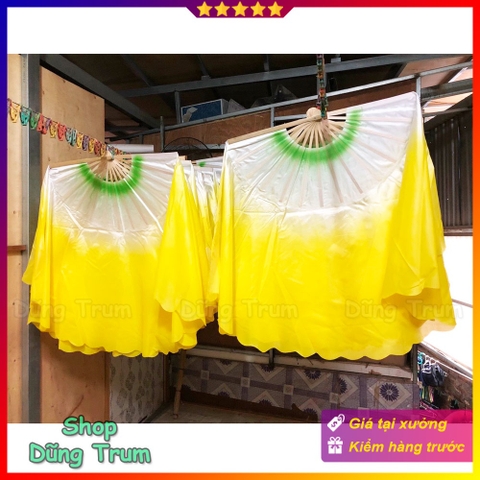 Quạt múa tua rộng vải lụa mềm mại siêu đẹp