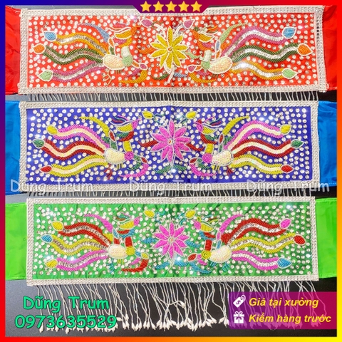 Đai cườm hầu đồng họa tiết thêu phượng cực đẹp hầu giá Thánh