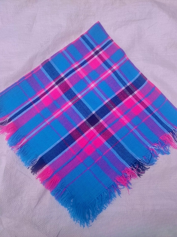 Khăn len vuông kẻ dân tộc đội đầu 80*80cm, khăn đội đầu du lịch thiếu nữ dân tộc