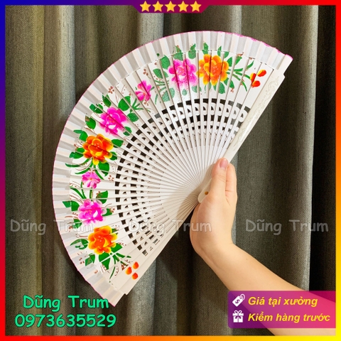 Quạt hoa hầu đồng giá Cô giá Chầu cực đẹp