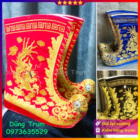 Giày tế, giày hầu quan lớn, hia hầu đồng chúa hoàng, phụ kiện hóa trang concept cổ trang