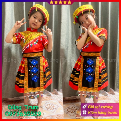 Trang phục dân tộc Mèo trẻ em kích thước mầm non tiểu học cực đẹp