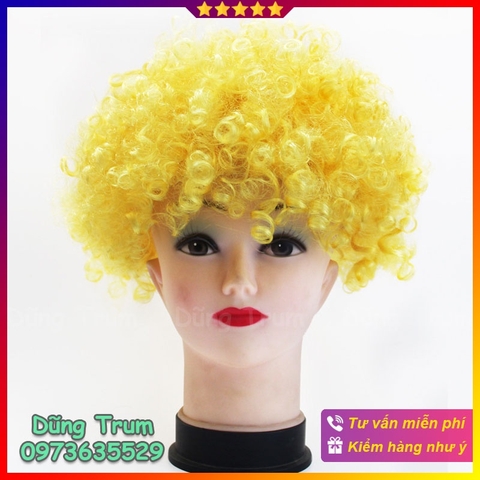 Tóc hóa trang chú hề, tóc giả hóa trang hài hước màu vàng