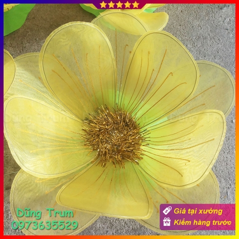 Hoa múa biểu diễn có chun cầm dưới đế, hoa giả múa chất liệu nan sắt cực bền