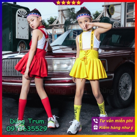 Bộ nhảy hiện đại KPOP siêu đẹp, trang phục nhảy nhóm Aerobic cho bé
