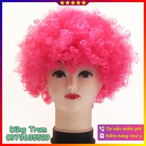 Tóc giả hóa trang chú hề màu hồng siêu đẹp