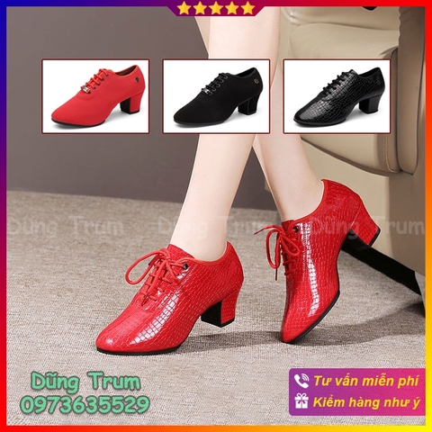 Giày khiêu vũ gót vuông cao 5cm đàn hồi êm ái hỗ trợ nhảy khiêu vũ cực tốt KV25