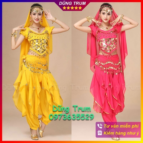 Trang phục múa Ấn độ người lớn nổi bật (Quần khế - Áo cộc)
