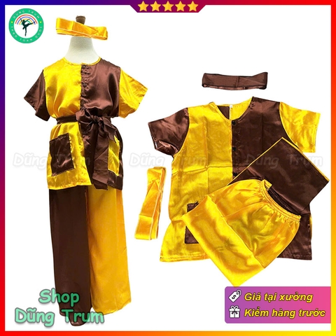 Trang phục nông dân đồng giao nâu vàng đồng phục biểu diễn siêu đẹp