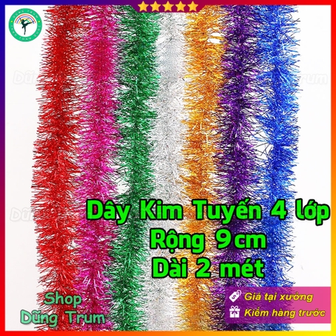 Dây Kim Tuyến Dày 4 Lớp Dài 2 Mét Rộng 9cm Trang Trí Noel Trang Trí Tết