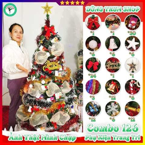 Cây Thông NOEL 126 Phụ Kiện 280 Cành 1m5 Trang Trí Giáng Sinh Cực Đẹp
