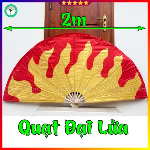 Quạt đại lửa múa biểu diễn nan dài 1m, quạt múa cỡ lớn hình ngọn lửa kích thước 2m