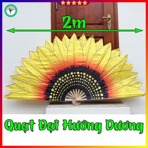 Quạt múa đại hướng dương cỡ lớn 2m, quạt đại hoa hướng dương chiều dài nan 1m