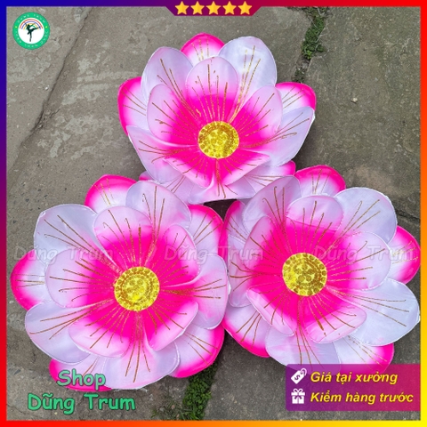 Hoa giả múa biểu diễn, hoa múa cầm tay múa chất liệu nan sắt, đế có chun cầm tay