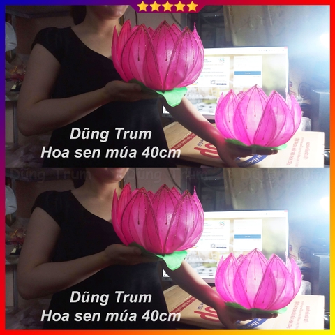Hoa sen múa văn nghệ chất liệu nan sắt dùng cực bền và đẹp kích cỡ 40cm, 10 cánh
