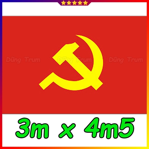 Cờ Đảng kích thước lớn 3m x 4m5 chất liệu Satanh bền đẹp