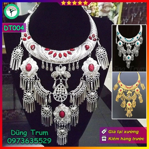 Vòng Cổ mặt dây chuyền lớn, kiềng cổ trang sức hầu đồng biểu diễn DT004