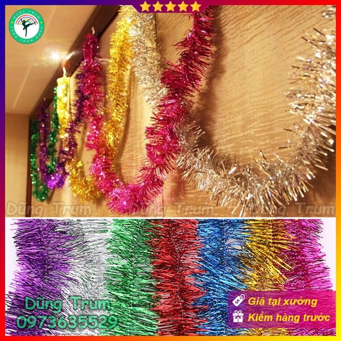 Dây Kim Tuyến Dài 2m Rộng 9cm Trang Trí Noel Sự Kiện Siêu Đẹp