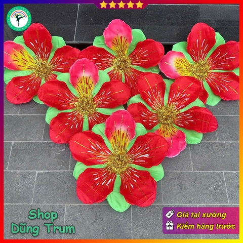 Hoa Phượng vĩ múa văn nghệ hoa Phượng 10 cánh chất liệu nan sắt vẽ kim tuyến