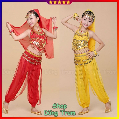 Trang phục múa bụng Ấn Độ trẻ em cực đẹp (Quần dây - Áo Yếm)