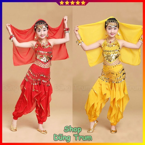 Trang phục Ấn độ múa trẻ em mẫu Quần khế kết hợp Áo yếm cực đẹp