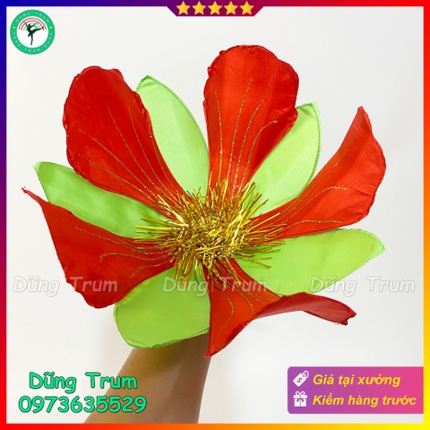Hoa Phượng giả 10 cánh múa văn nghệ chất liệu nan sắt vẽ kim tuyến