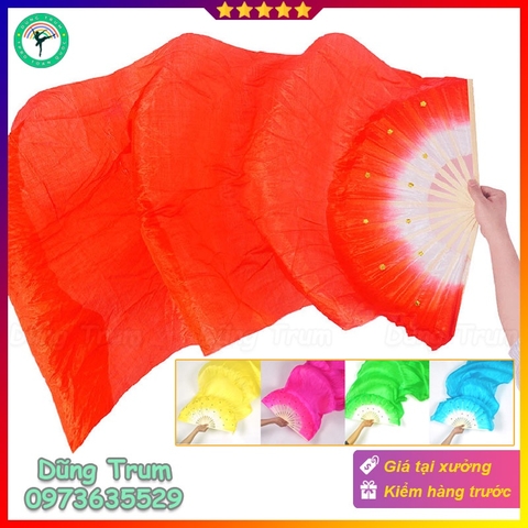 Quạt múa 1m5 dải lụa dài 1 màu biểu diễn văn nghệ
