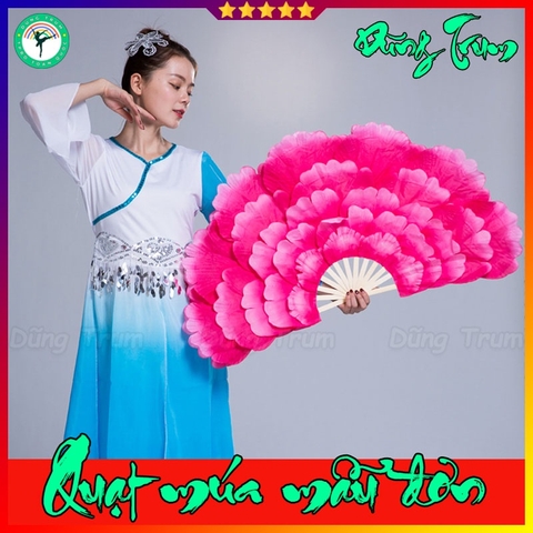 Quạt Múa Mẫu Đơn 5 Tầng Nan Tre Múa Biểu Diễn Siêu Đẹp