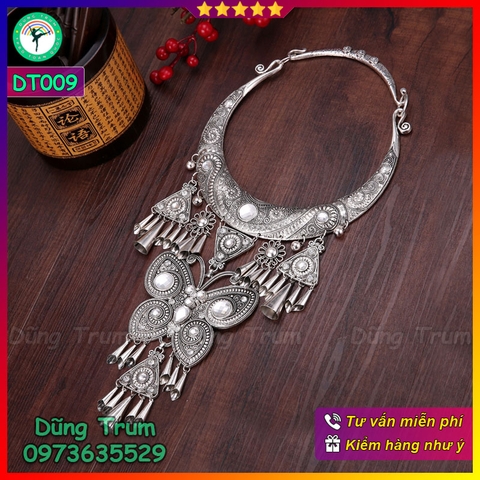 Kiềng cổ dân tộc hầu đồng, vòng cổ dài cổ điển biểu diễn DT009