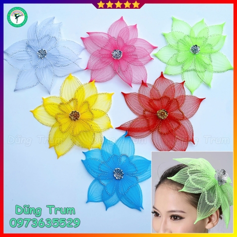 Cài đầu hoa biểu diễn, hoa cài đầu hình sen bền đẹp